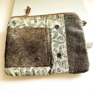 NWOT Myra Bag Cowhide Upcycled Wristlet